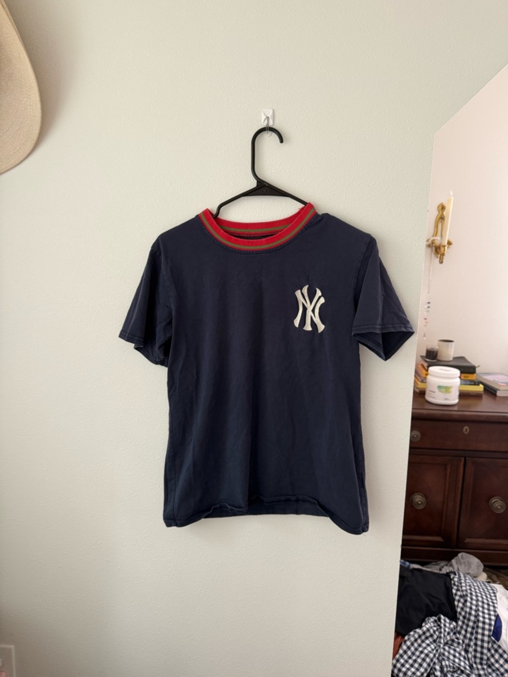 New York Yankees Navy Crewneck Tee with Red Trim